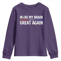 Funny Brain Surgery Recovery Youth Sweatshirt Make My Brain Great Again Gray Ribbon