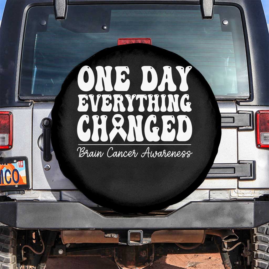 Brain Cancer Awareness Spare Tire Cover Fight Brain Tumor Cure Groovy