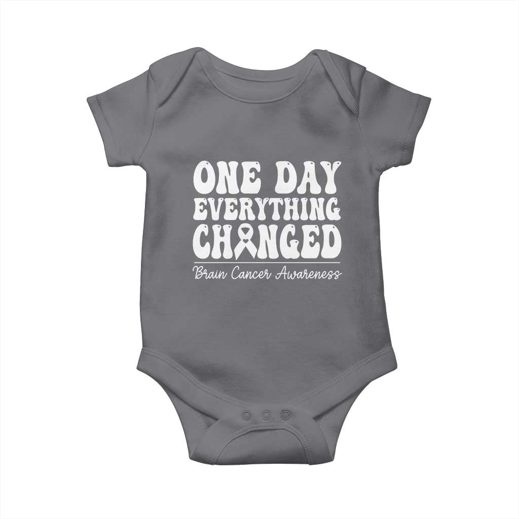 Brain Cancer Awareness Baby Onesie Fight Brain Tumor Cure Groovy