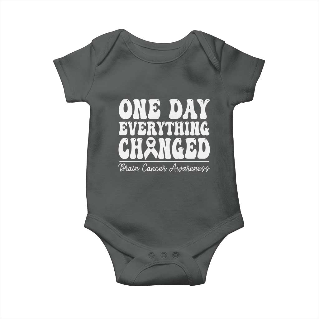 Brain Cancer Awareness Baby Onesie Fight Brain Tumor Cure Groovy