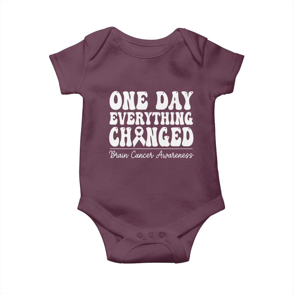 Brain Cancer Awareness Baby Onesie Fight Brain Tumor Cure Groovy