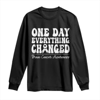 Brain Cancer Awareness Long Sleeve Shirt Fight Brain Tumor Cure Groovy