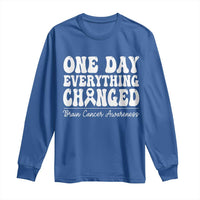 Brain Cancer Awareness Long Sleeve Shirt Fight Brain Tumor Cure Groovy