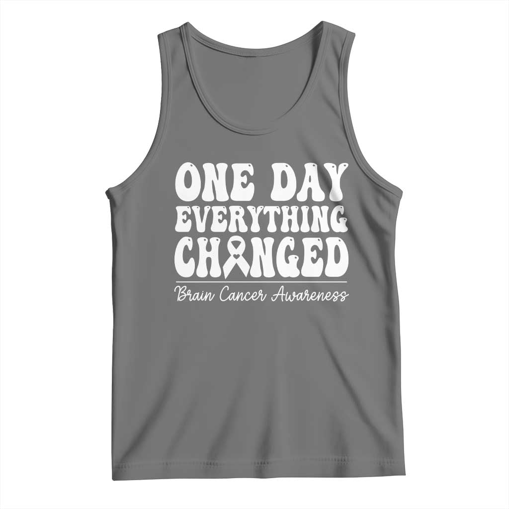 Brain Cancer Awareness Tank Top Fight Brain Tumor Cure Groovy
