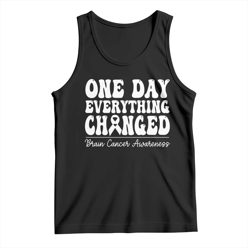 Brain Cancer Awareness Tank Top Fight Brain Tumor Cure Groovy