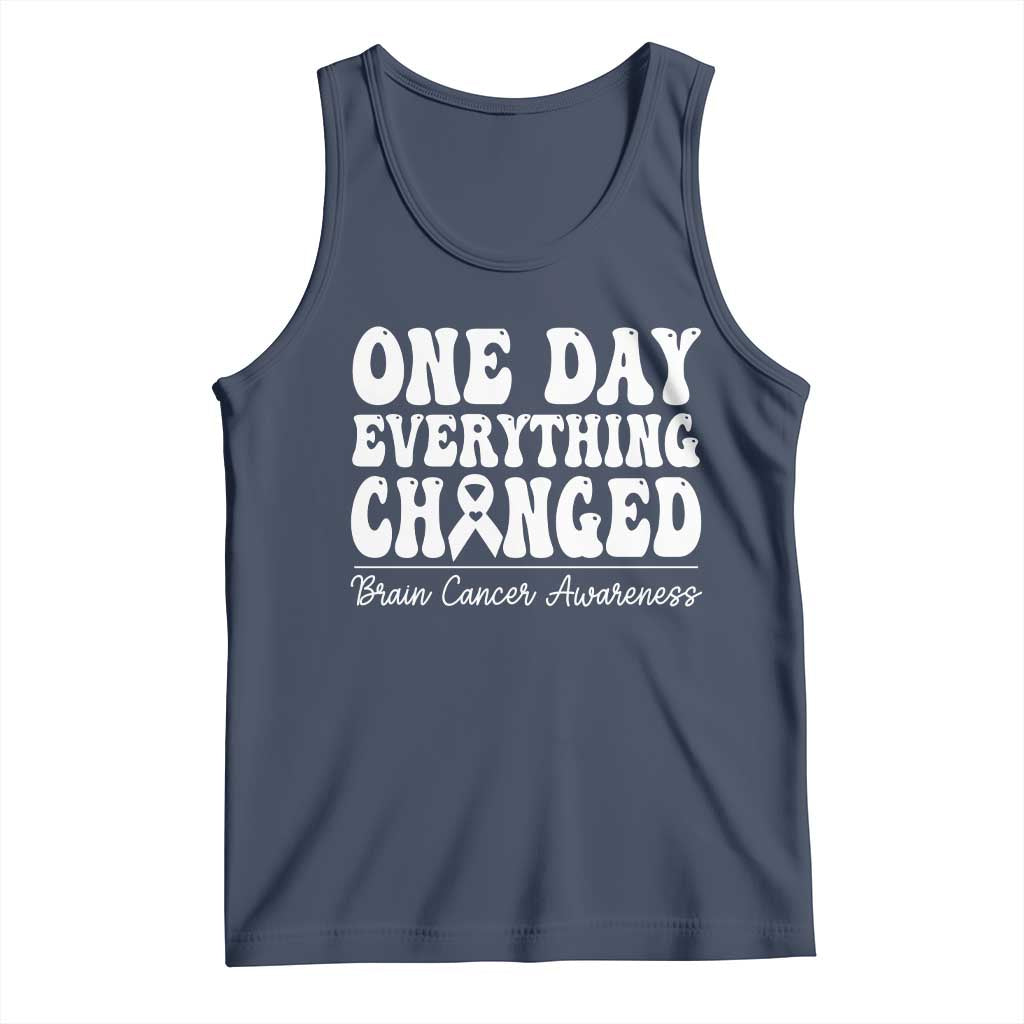 Brain Cancer Awareness Tank Top Fight Brain Tumor Cure Groovy