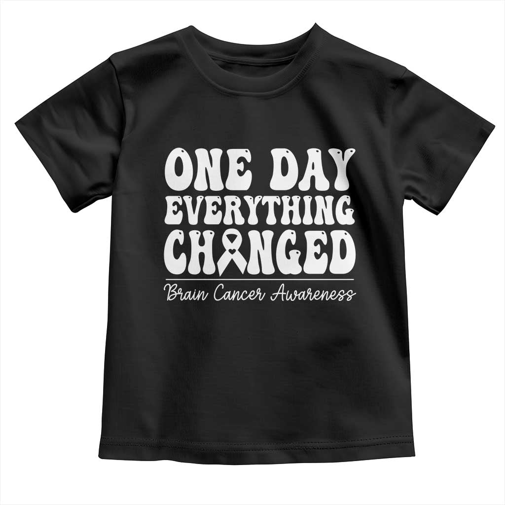 Brain Cancer Awareness Toddler T Shirt Fight Brain Tumor Cure Groovy