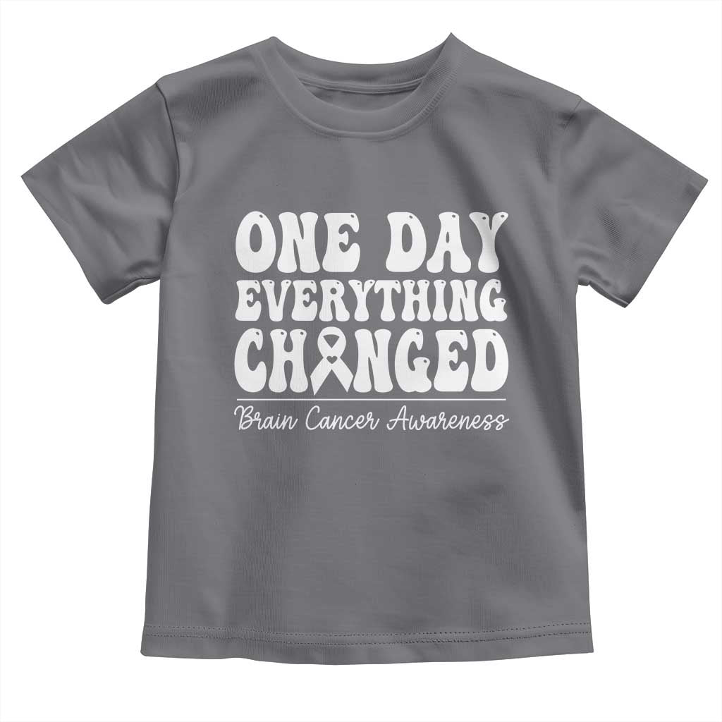 Brain Cancer Awareness Toddler T Shirt Fight Brain Tumor Cure Groovy