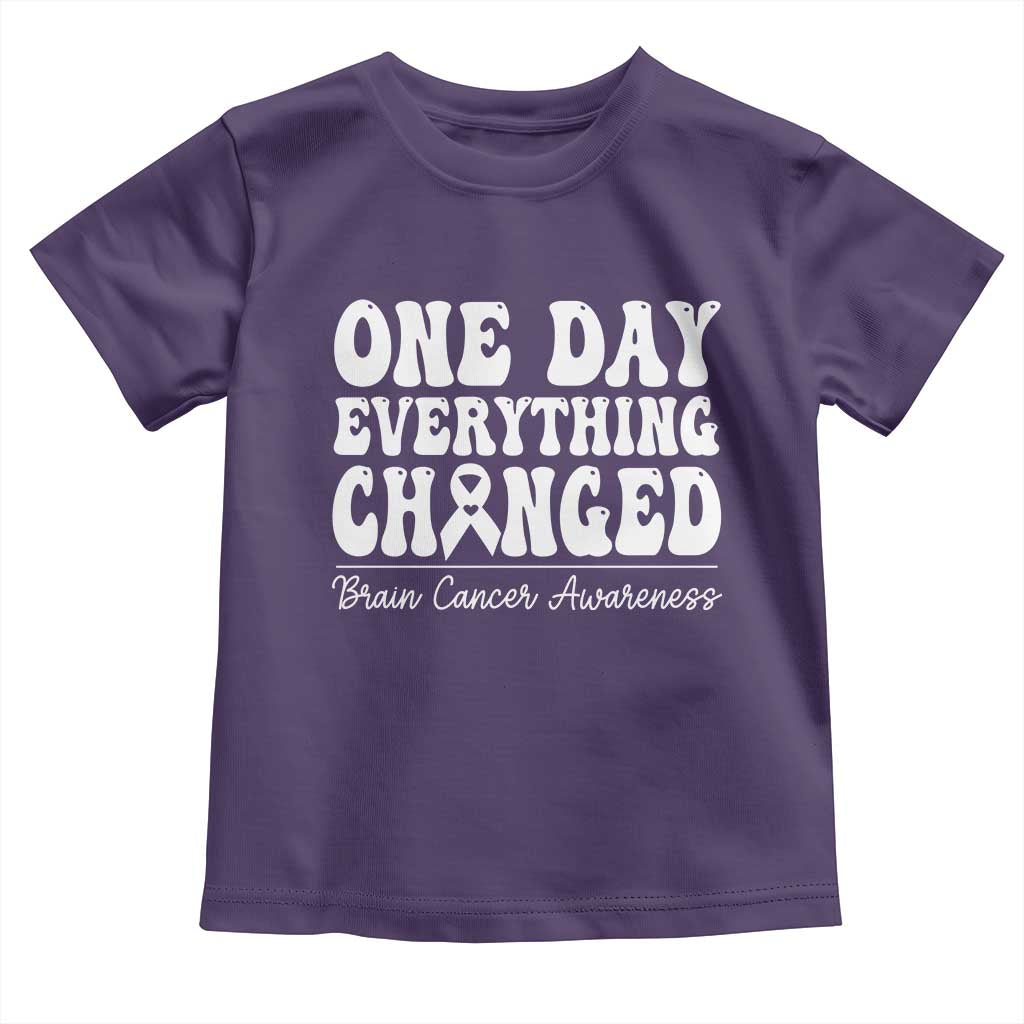 Brain Cancer Awareness Toddler T Shirt Fight Brain Tumor Cure Groovy
