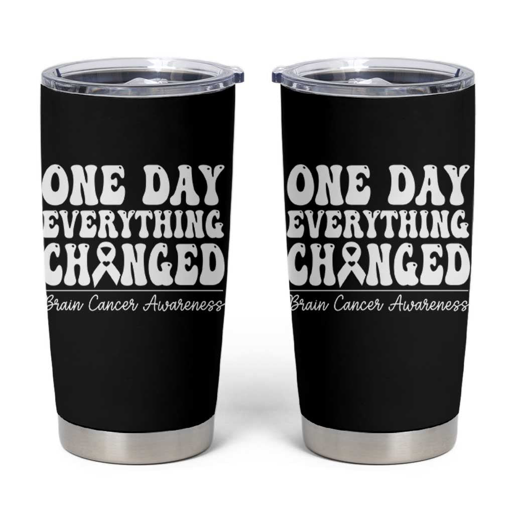 Brain Cancer Awareness Tumbler Cup Fight Brain Tumor Cure Groovy
