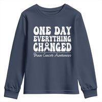 Brain Cancer Awareness Youth Sweatshirt Fight Brain Tumor Cure Groovy
