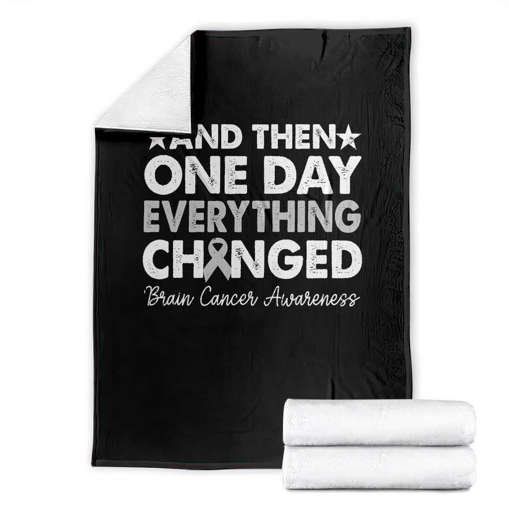 Brain Cancer Awareness Throw Blanket Retro Fight Brain Tumor Cure Gray Ribbon