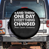 Brain Cancer Awareness Spare Tire Cover Retro Fight Brain Tumor Cure Gray Ribbon