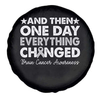 Brain Cancer Awareness Spare Tire Cover Retro Fight Brain Tumor Cure Gray Ribbon