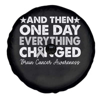 Brain Cancer Awareness Spare Tire Cover Retro Fight Brain Tumor Cure Gray Ribbon
