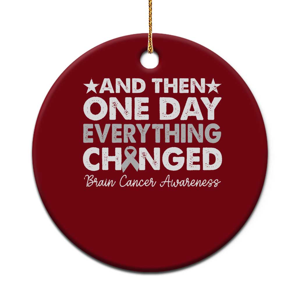 Brain Cancer Awareness Ceramic Ornament Retro Fight Brain Tumor Cure Gray Ribbon