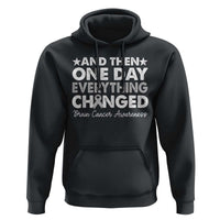 Brain Cancer Awareness Hoodie Retro Fight Brain Tumor Cure Gray Ribbon