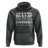 Brain Cancer Awareness Hoodie Retro Fight Brain Tumor Cure Gray Ribbon