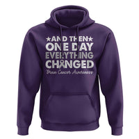 Brain Cancer Awareness Hoodie Retro Fight Brain Tumor Cure Gray Ribbon