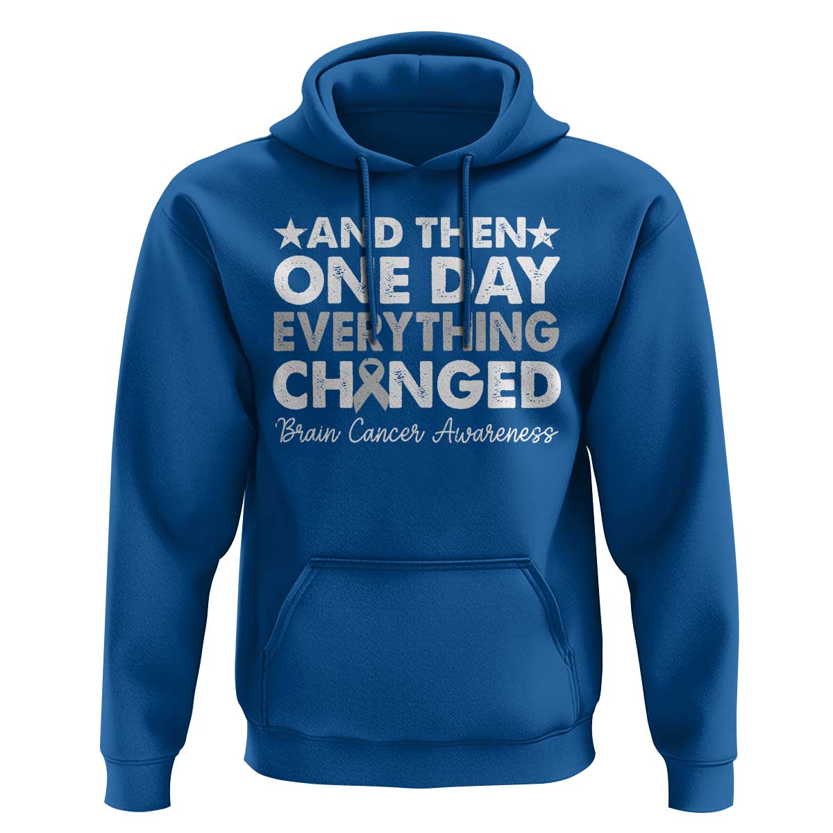 Brain Cancer Awareness Hoodie Retro Fight Brain Tumor Cure Gray Ribbon