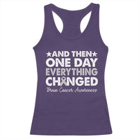 Brain Cancer Awareness Racerback Tank Top Retro Fight Brain Tumor Cure Gray Ribbon