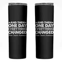 Brain Cancer Awareness Skinny Tumbler Retro Fight Brain Tumor Cure Gray Ribbon
