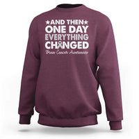 Brain Cancer Awareness Sweatshirt Retro Fight Brain Tumor Cure Gray Ribbon