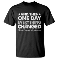 Brain Cancer Awareness T Shirt Retro Fight Brain Tumor Cure Gray Ribbon