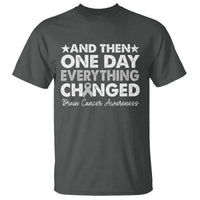 Brain Cancer Awareness T Shirt Retro Fight Brain Tumor Cure Gray Ribbon