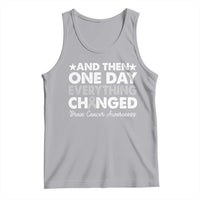 Brain Cancer Awareness Tank Top Retro Fight Brain Tumor Cure Gray Ribbon