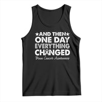Brain Cancer Awareness Tank Top Retro Fight Brain Tumor Cure Gray Ribbon