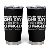 Brain Cancer Awareness Tumbler Cup Retro Fight Brain Tumor Cure Gray Ribbon
