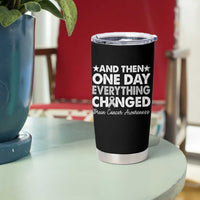 Brain Cancer Awareness Tumbler Cup Retro Fight Brain Tumor Cure Gray Ribbon