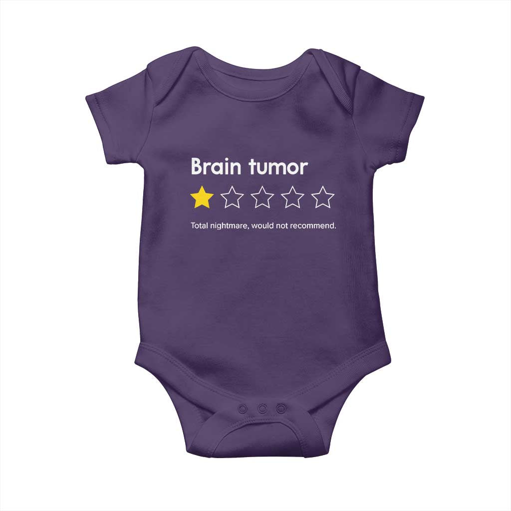 Brain Tumor Baby Onesie One Star Would Not Recommend Brain Cancer Awareness