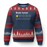 Brain Tumor Ugly Christmas Sweater One Star Would Not Recommend Brain Cancer Awareness