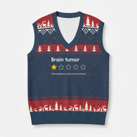 Brain Tumor V-Neck Knit Sweater Vest One Star Would Not Recommend Brain Cancer Awareness