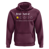Brain Tumor Hoodie One Star Would Not Recommend Brain Cancer Awareness