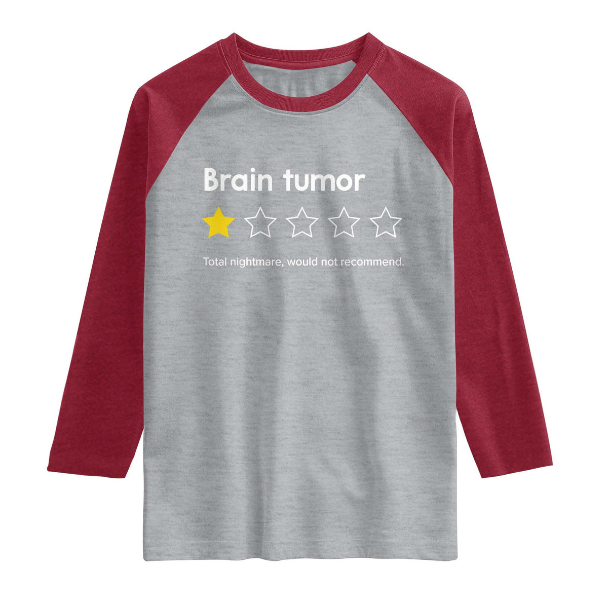 Brain Tumor Raglan Shirt One Star Would Not Recommend Brain Cancer Awareness