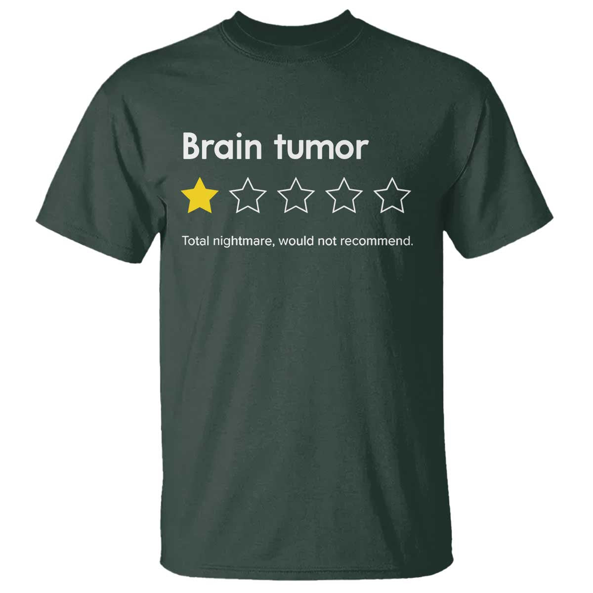 Brain Tumor T Shirt One Star Would Not Recommend Brain Cancer Awareness