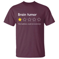 Brain Tumor T Shirt One Star Would Not Recommend Brain Cancer Awareness