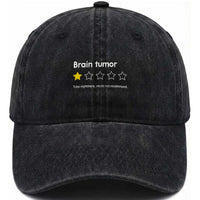 Brain Tumor Washed Cotton Baseball Cap One Star Would Not Recommend Brain Cancer Awareness
