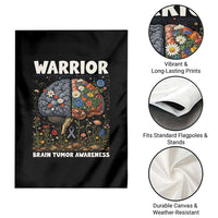 Brain Tumor Warrior Garden Flag Gray Ribbon Brain Cancer Awareness