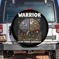 Brain Tumor Warrior Spare Tire Cover Gray Ribbon Brain Cancer Awareness
