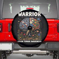 Brain Tumor Warrior Spare Tire Cover Gray Ribbon Brain Cancer Awareness