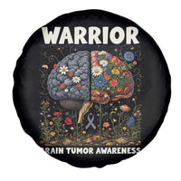 Brain Tumor Warrior Spare Tire Cover Gray Ribbon Brain Cancer Awareness