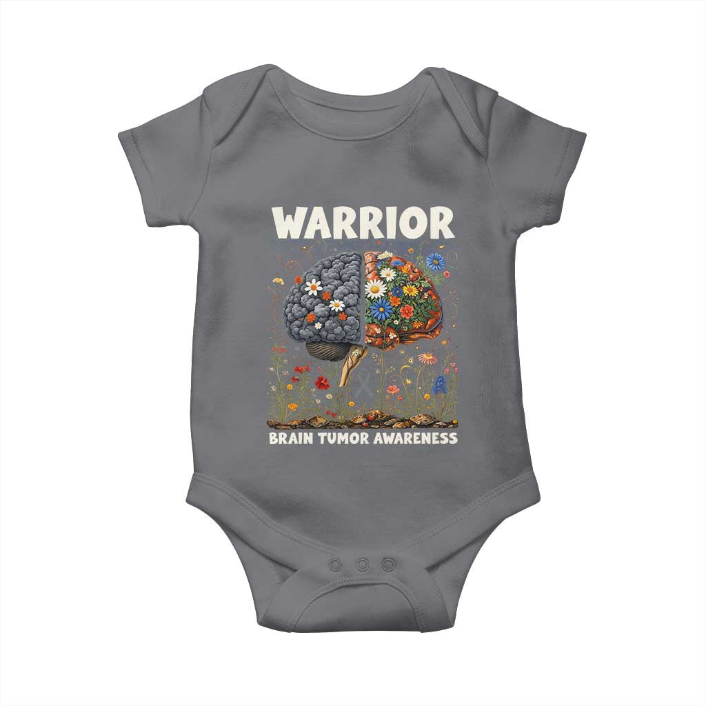 Brain Tumor Warrior Baby Onesie Gray Ribbon Brain Cancer Awareness