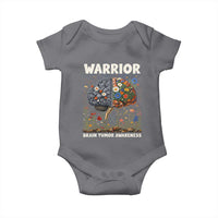 Brain Tumor Warrior Baby Onesie Gray Ribbon Brain Cancer Awareness