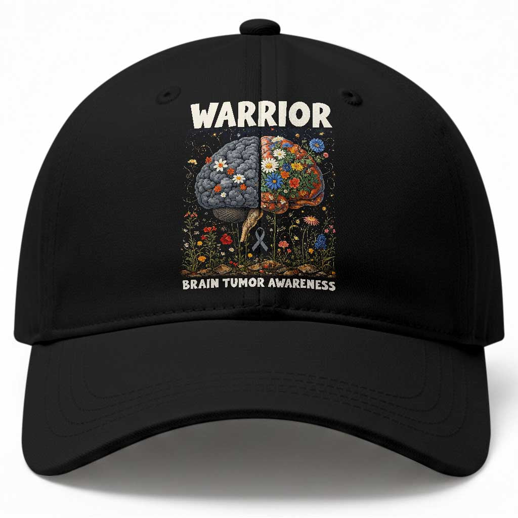Brain Tumor Warrior Baseball Cap Gray Ribbon Brain Cancer Awareness