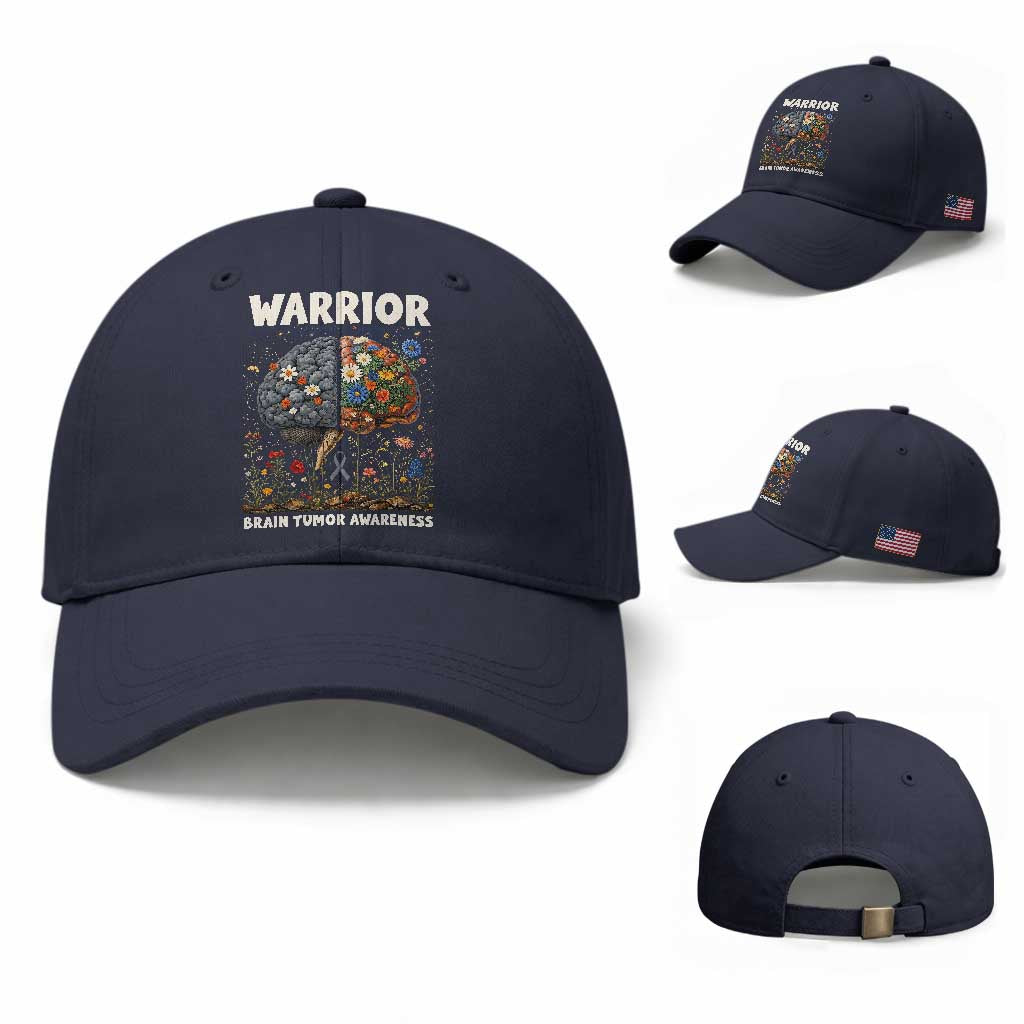 Brain Tumor Warrior Baseball Cap Gray Ribbon Brain Cancer Awareness