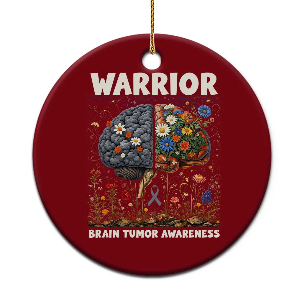 Brain Tumor Warrior Ceramic Ornament Gray Ribbon Brain Cancer Awareness